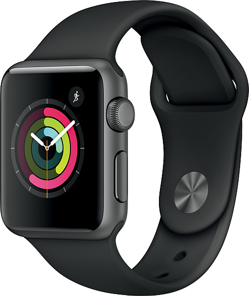 Apple Watch Series 1, 38mm Space Grey Aluminium Case with Black Sport Band