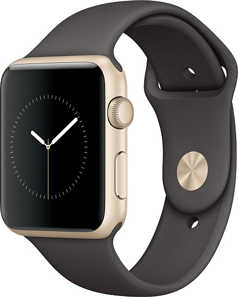 Apple Watch Series 1, 42mm Gold Aluminium Case with Cocoa Sport Band