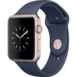 Apple Watch Series 1, 42mm Rose Gold Aluminium Case with Midnight Blue Sport Band