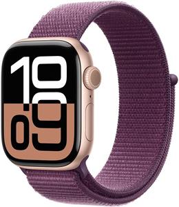 Apple Watch Series 10, 42mm, Cellular, rosegold hliníkové púzdro so slivkovým športovým remienkom