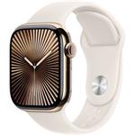 Apple Watch Series 10, 42mm, Cellular, zlaté titánové púzdro s hviezdnym športovým remienkom M/L