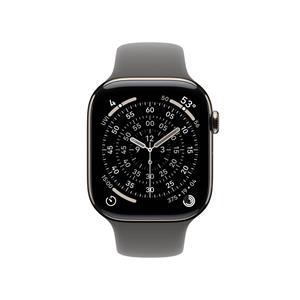 Apple Watch Series 11, 42mm, Cellular, prírodné titánové púzdro so šedým športovým remienkom M/L