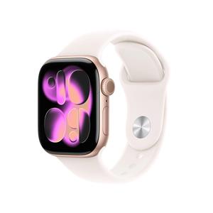 Apple Watch Series 11, 42mm, Cellular, rosegold hliníkové púzdro so svetlo-ružovým športovým remienkom S/M