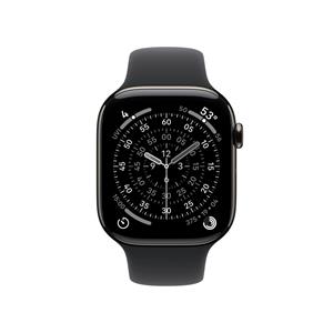 Apple Watch Series 11, 42mm, Cellular, šedé titánové púzdro s čiernym športovým remienkom S/M