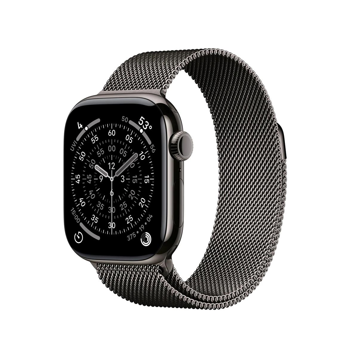 Apple Watch Series 11, 42mm, Cellular, šedé titánové púzdro so šedou milánskou slučkou