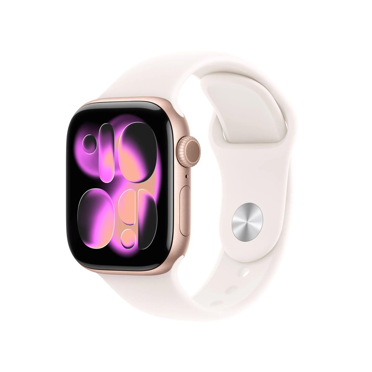 Apple Watch Series 11, 46mm, Cellular, rosegold hliníkové púzdro so svetlo-ružovým športovým remienkom M/L