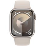 Apple Watch Series 9, 41 mm, Hviezdne biely hliník, hviezdne biely športový remienok - M/L