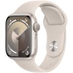 Apple Watch Series 9, 41 mm, Hviezdne biely hliník, hviezdne biely športový remienok - S/M