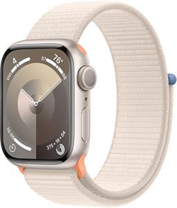Apple Watch Series 9, 41 mm, hviezdne biely hliník, hviezdne biely športový remienok