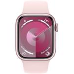 Apple Watch Series 9, 41 mm, Ružový hliník, svetlo ružový športový remienok - M/L