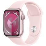 Apple Watch Series 9, 41 mm, Ružový hliník, svetlo ružový športový remienok - M/L