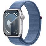 Apple Watch Series 9, 41 mm, strieborný hliník, ľadovo modrý športový remienok