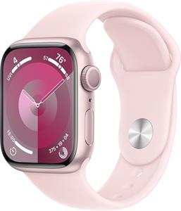 Apple Watch Series 9, 41mm, ružový hliník, svetlo ružový športový remienok, M/L