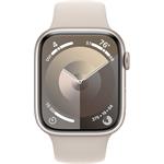 Apple Watch Series 9, 45 mm, Hviezdne biely hliník, hviezdne biely športový remienok - M/L