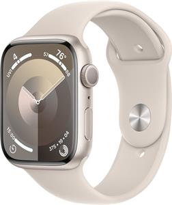 Apple Watch Series 9, 45 mm, Hviezdne biely hliník, hviezdne biely športový remienok - S/M