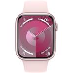 Apple Watch Series 9, 45 mm, ružový hliník, svetlo ružový športový remienok, S/M