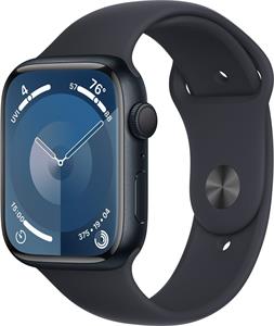 Apple Watch Series 9, 45 mm, Tmavo atramentový hliník, tmavo atramentový športový remienok - M/L