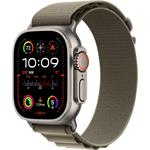 Apple Watch Ultra 2, 49mm, titánové púzdro, olivovo alpský ťah - Medium