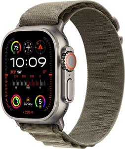 Apple Watch Ultra 2, 49mm, titánové púzdro, olivovo alpský ťah - Small