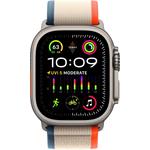 Apple Watch Ultra 2, 49mm, titánové púzdro, oranžovo-béžový trailový ťah - S/M