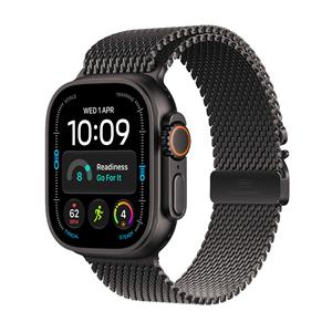 Apple Watch Ultra 4, 49mm Black Titanium, Milanese Loop L