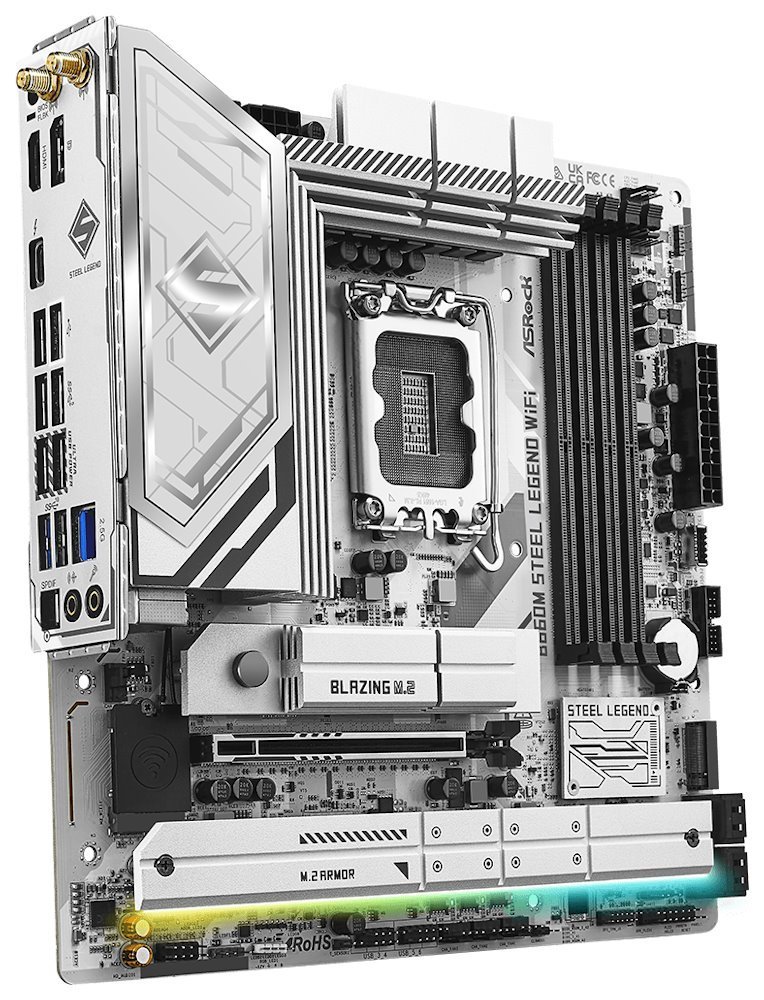 ASRock B860M Steel Legend WiFi / Intel B860 / LGA1851 / 4x DDR5 / 4x M.2 / HDMI / DP / Thunderbolt 4 / WiFi / mATX