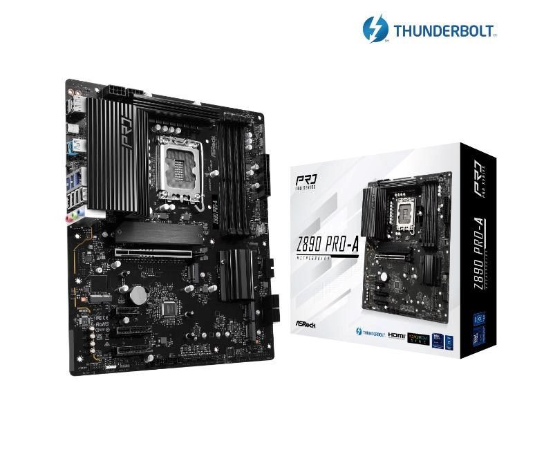 ASRock MB Sc LGA1851 Z890 PRO-A, Intel Z890, 4xDDR5, 1xDP, 1xHDMI, 1xThunderbolt