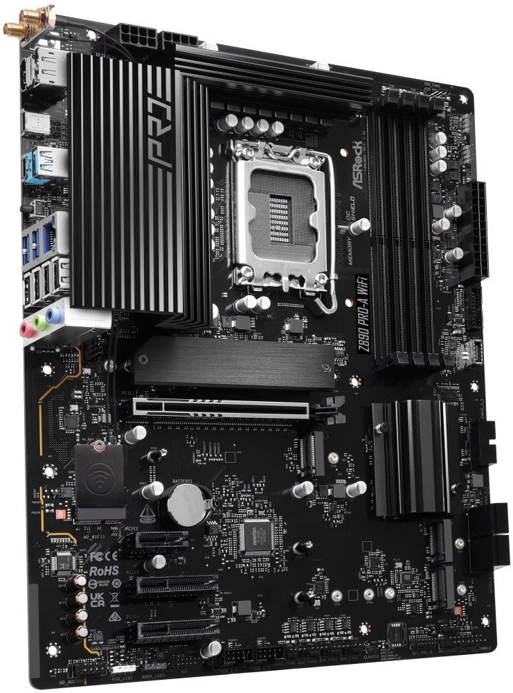 ASRock Z890 Pro-A WiFi / Intel Z890 / LGA1851 / 4x DDR5 / 4x M.2 / HDMI / DP / Thunderbolt 4 / USB-C / WiFi / ATX