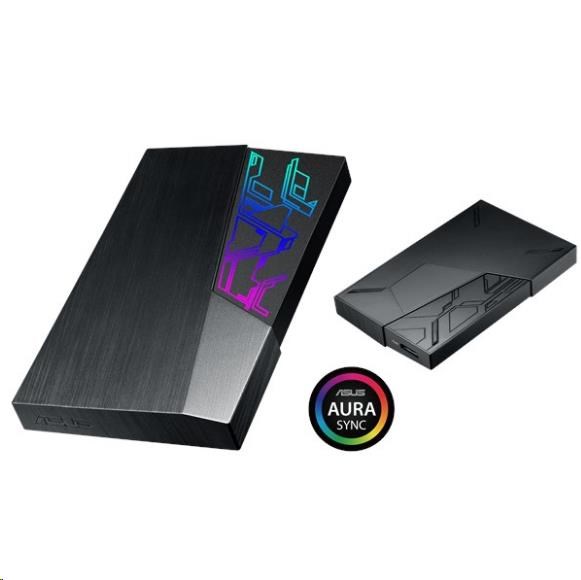Asus AURA Ext. HDD 2 TB EHD-A2T, 2,5", 2TB, USB 3.1, Black, RGB