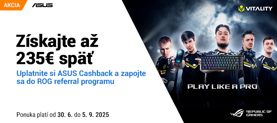 Asus Cashback až do 235€ na vybrané herné príslušenstvo