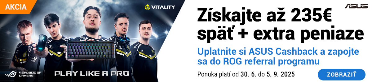 Asus Cashback až do 235€ na vybrané herné príslušenstvo