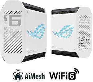 ASUS GT6 2-pack white Wireless AX10000 ROG Rapture Wifi 6 Tri-band Gaming Mesh System