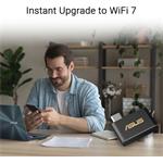ASUS ROG USB-BE93, trojpásmový mini USB adaptér BE6500 WiFi7, 6GHz, 4096-QAM, PnP, USB-C 3.0