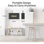 ASUS ROG USB-BE93, trojpásmový mini USB adaptér BE6500 WiFi7, 6GHz, 4096-QAM, PnP, USB-C 3.0