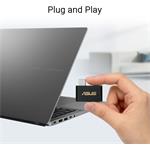 ASUS ROG USB-BE93, trojpásmový mini USB adaptér BE6500 WiFi7, 6GHz, 4096-QAM, PnP, USB-C 3.0