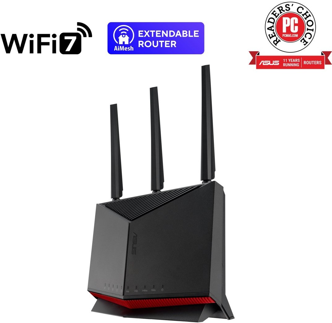 ASUS RT-BE86U, BE6800 Dual-band WiFi 7 Router, (rozbalené)