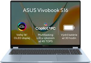 Asus Vivobook S16, S5608QA-OLED327W, modrý