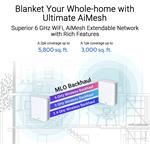 ASUS ZenWifi BT7 (2-pack), Tri-band WiFi 7 (802.11be) Smart AiMesh Extendable Router, 6 GHz WiFi, 11Gbps