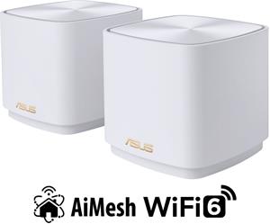 ASUS ZenWiFi XD4 Plus, 2-pack, Wireless AX1800 Dual-band Mesh WiFi 6 System, biely