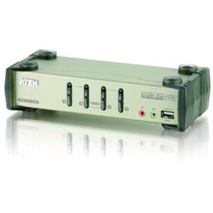 ATEN CS1734B 4-Port USB 2.0 KVMP Switch OSD, 4x USB Cables, 2-port Hub, Audio