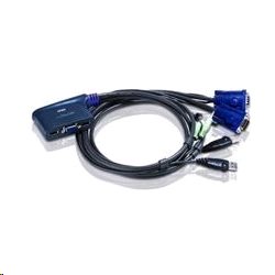 ATEN CS62U 2-Port USB KVM Switch, Speaker Support, 1.8m cables