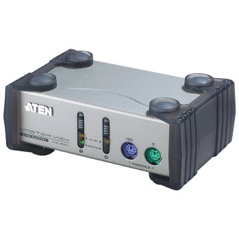 ATEN CS82A 2-Port PS/2 KVM Switch, 2x PS/2 Cables, 1 Front console, Non-powered