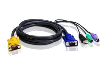 ATEN KVM Kábel 3in1 SPHD (HDB15-SVGA, USB, PS/2, PS/2) - 1.8m