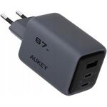 AUKEY PA-C3, 67W nabíjačka, 2x USB-C, 1x USB-A, čierna
