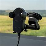 Automatický držiak do auta s rýchlym bezdrôtovým nabíjaním FIXED Matic XL na sklo alebo palubnú dosku, 15W, čierny