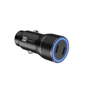 Autonabíjačka ERPOWER, 2x USB-C, 40 W, PD, QC 3.0, čierna