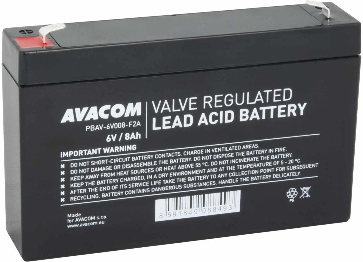 Avacom batéria 6V 8Ah F2 (PBAV-6V008-F2A)