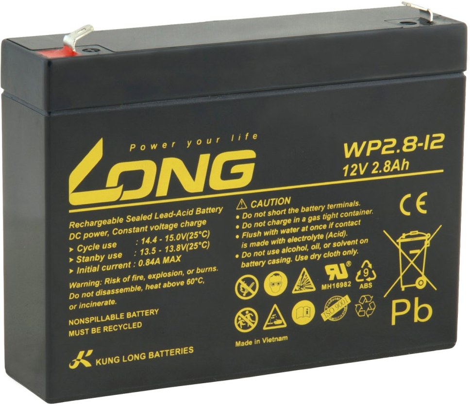 Avacom LONG batéria WP2.8-12, 12V, 2,8Ah, F1