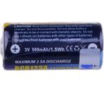 Avacom nabíjacia fotobatéria CR123A, CR23, DL123A Li-Fe, 3V 500mAh, 1.5Wh