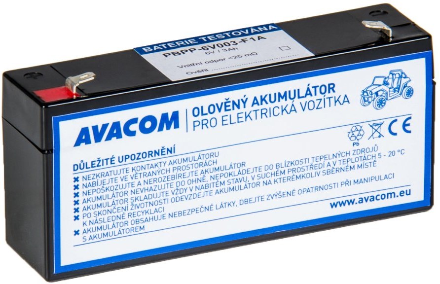 Avacom náhradná batéria pre detské vozidlá Peg Pérego, 6V, 3Ah, F1